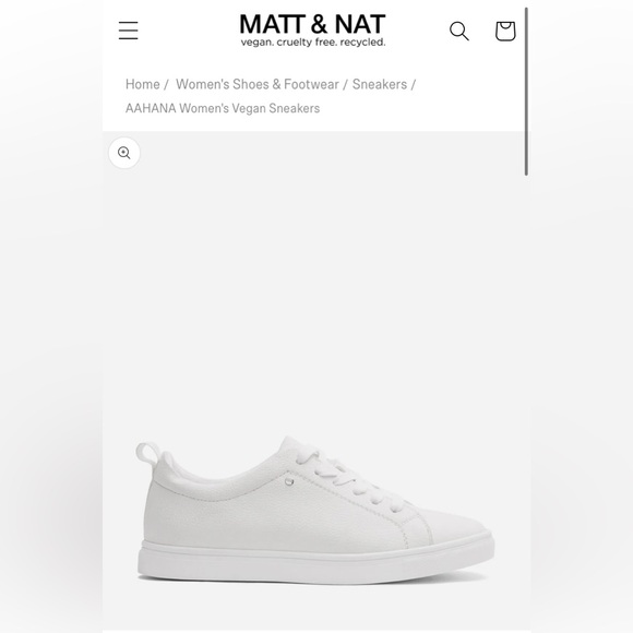 Matt & Nat AAHANA White Women's Vegan Leather Sneakers size 40/W8 - Picture 2 of 11